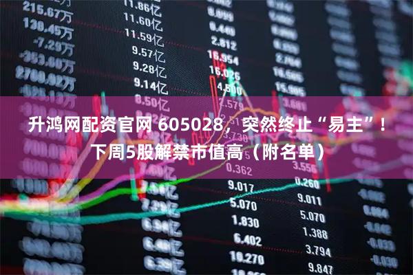 升鸿网配资官网 605028，突然终止“易主”！下周5股解禁市值高（附名单）
